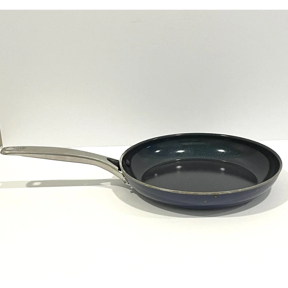 Blue Diamond Set of 3 Ceramic Non-Stick Frying Pans Pot Blue Stainless Handle